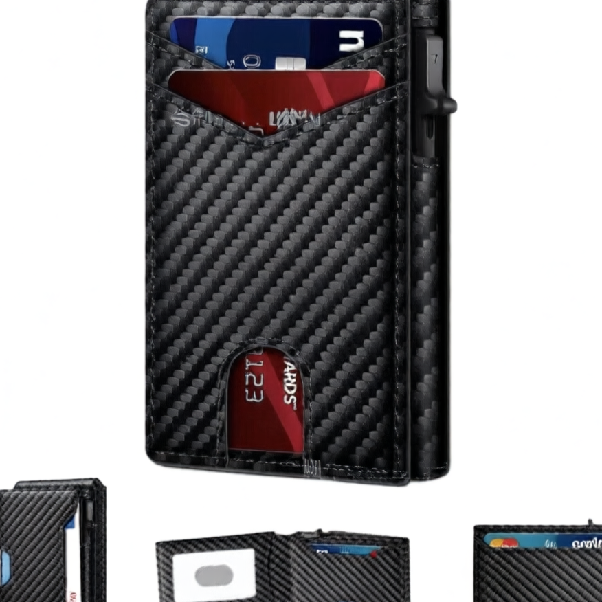 Portfel RFID z wysuwanym etui na karty