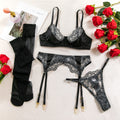 Women's Lingerie Set with Garter Belt - 2 Colors