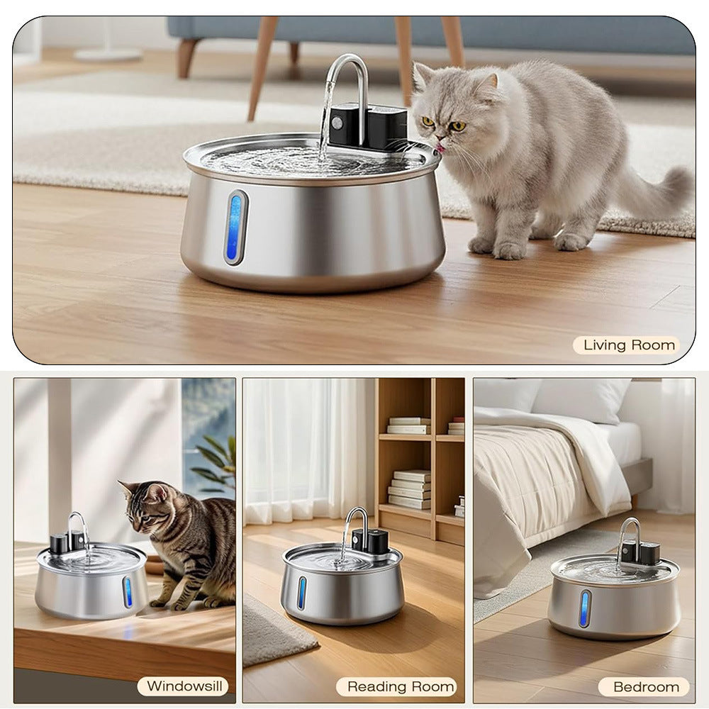 Stainless steel pet water fountain