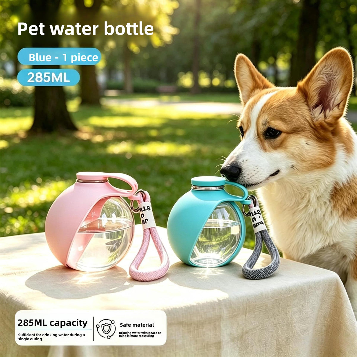 Składana butelka podróżna dla psa - 3 kolory - zdjęcie produktu 2