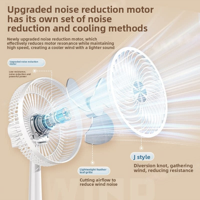 Rechargeable USB Desk Fan with Stepless Speed