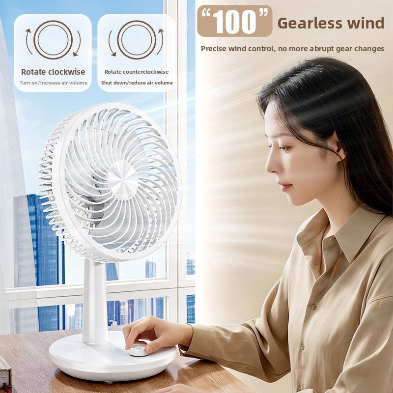 Rechargeable USB Desk Fan with Stepless Speed